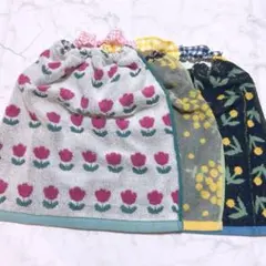 おりこうエプロン チューリップ 花 3枚 エプロン スタイ 保育園 タオル