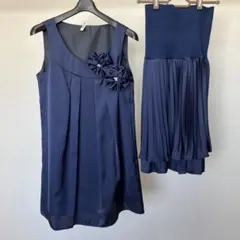 【美品】ロートレアモン セットアップワンピース ネイビー M フォーマル 結婚式