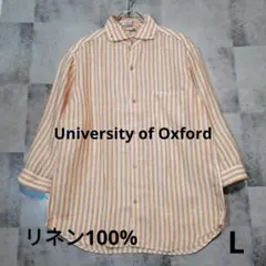 University of Oxford シャツ オレンジストライプ 麻100%のサムネイル