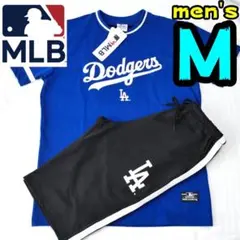 【新品】ドジャース　パジャマ　M　メンズ　MLB公式　LA　半袖　青　黒