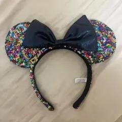 ディズニー ミニー カチューシャ レインボー スパンコール