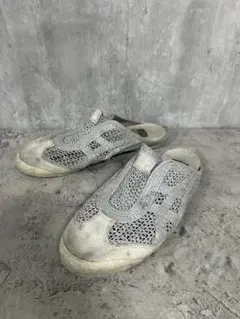 Onitsuka Tiger サンダル　スリッポン　ぺたんこ　シルバー　26cm