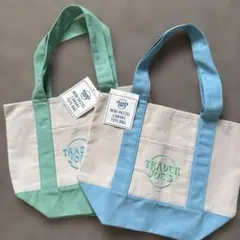 TRADER JOE'S ミニパステルキャンバストートバッグ2点セット