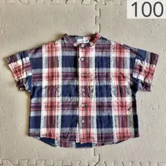 branshes 半袖シャツ チェック柄 100