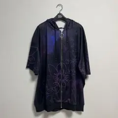 美品❗️Nier clothing ニーア 半袖 パーカー ハイビスカス ジップのサムネイル