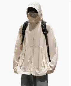 FOMANSH メンズ UVカット ジャケット フード付きアウター 通気性 軽量