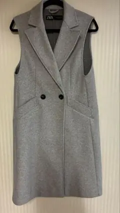 美品　ZARA ロングベスト グレー