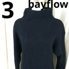 bayflow 紺 セーター LL リブ 長袖 レディースメンズ 秋冬 311