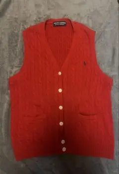 【Ralph Lauren golf 】レッド ケーブルニット ベスト