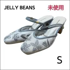 JELLY BEANS シアーフラワー刺繍ミュール ブルー S 美脚 2WAYのサムネイル