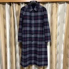 バーバリーズ リバーシブル チェック柄 リバーコート ロングコート ネイビー