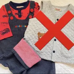 メロクロ様　ミキハウス　ロンパース　オーバーオールセット