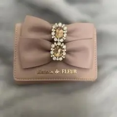 Maison de FLEUR ダブルビジューリボンウォレット 三つ折財布
