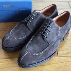 未使用　ヤンコ　外羽根Uチップ　スエード　ダークブラウン