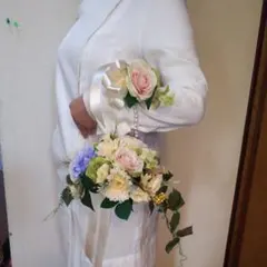 ブライダルブーケ ヴァスケタイプ-ブートニア*11点のヘアアクセno33