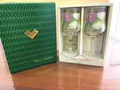 Mario Valentino 花柄ワイングラス 2個セット