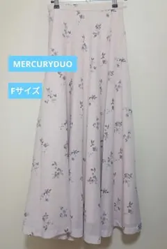 MERCURYDUO 花柄フレアスカート Fサイズピンクベージュ