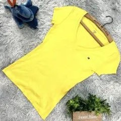 訳アリ【TOMMY HILFIGER】トミーヒルフィガー Tシャツ (XS) 黄