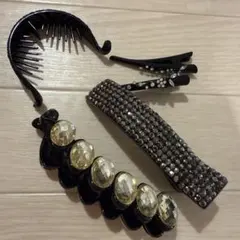 ブラックヘアクリップ4点セット値下げしました。
