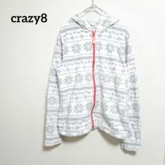 crazy8 【XL(14)】 雪の結晶柄　フリースパーカー　S　冬　フード