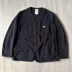 ダントン フリース ノーカラージャケット 38 ブラック