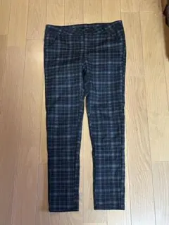 Kan L. Shuang チェック柄スリムフィットパンツ