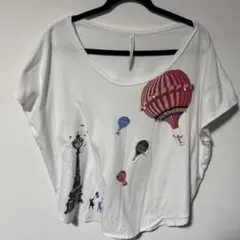 sunaokuwahara 気球プリント Tシャツ