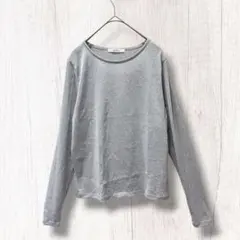 ディスコート 長袖 シアーカットソー Tシャツ ラメ　グレー シルバーのサムネイル