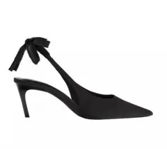 ZARA リボン付きスリングバックハイヒールシューズ　36