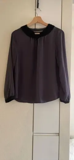 るぱん様専用ザラZARA ダークブルーグレー 長袖ブラウス EU 34