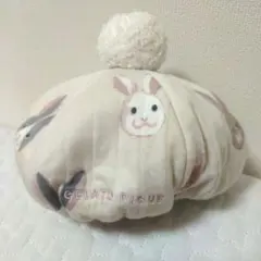 【新品未使用】ジェラートピケ ウサギ柄ベビー帽子