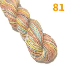 新色81）手染めカラフル刺し子糸　20/8　綿40ｍむら染めフルーツキャンディー