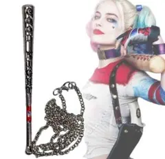 「ハーレイ・クイン　バット ネックレス シルバー」jo-db