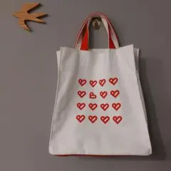 BEAMS HEART ビームスハート キャンバスバッグ トートバッグ　赤
