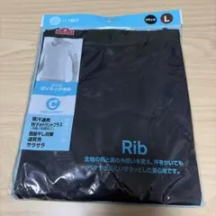 メンズインナー 深Vネック半袖 L ブラック