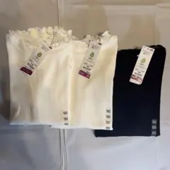 3枚セット【未使用品】トップバリュ　メロウネック　半袖Tシャツ　160 黒　白