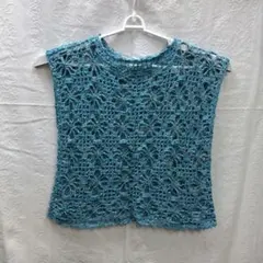かぎ針編み ノースリーブベスト　ハンドメイド　S〜Mサイズ　h12