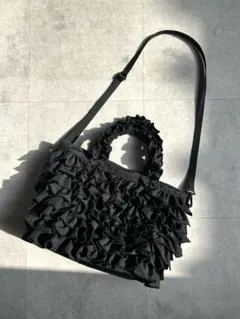 No.92 ハンドメイド　全面　フリル　ショルダー　バッグ