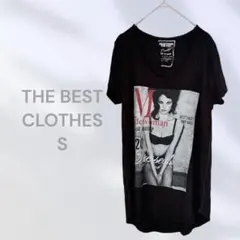 THE BEST CLOTHES プリントTシャツカットソー　丈長　カジュアル