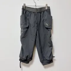 プーマ【S】パンツ/裾リボン カジュアル ブランドロゴ リブ 大きめポケット