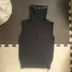 COMME CA DU MODEタートルネック ノースリーブニット【黒、120】