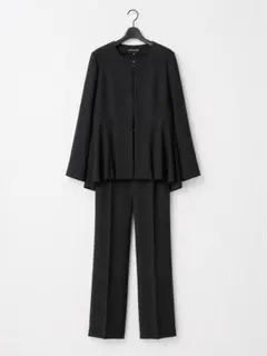【Lサイズ】【匿名配送】ペプラムジャケット パンツ セットアップ ブラック