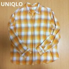 ユニクロ　フランネルスキッパーシャツ　チェック　長袖　綿100%　М