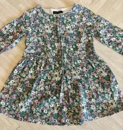 春BEBE べべ 花柄 長袖ワンピース 110cm