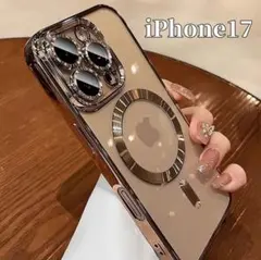 iPhone17　ゴールド　マグセーフ対応　MegSafe　ワイヤレス　クリア