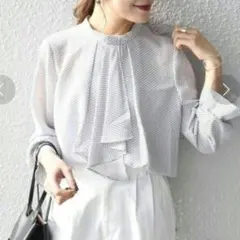 早い者勝ち【美品】SHIPS シップス 小紋プリント ボウタイブラウス