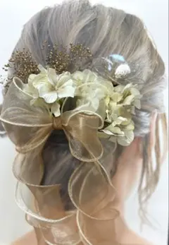 【成人式・卒業式】アメリカンフラワー ヘア飾り 上品デザイン／和装・前撮り