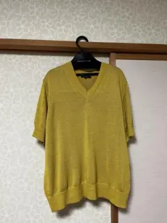23区 Vingt-trois 半袖ニット イエロー サイズ48のサムネイル