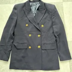 ネイビー ダブルブレスト ブレザー平成レトロ