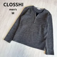 【クロッシー】 ヘンリーネック 長袖カットソー 柔らか素材 M グレー 美品のサムネイル